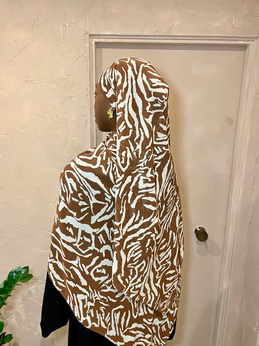 Brown Zebra Hijab